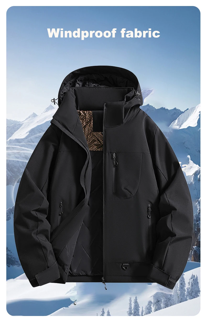 LNGXO Warme Fleecejacke für Damen, wasserdicht, winddicht, Winter-Windjacke, Wandern, Camping, Skifahren, Klettern, Regenmantel, Graphen-Innenseite – Detail 9