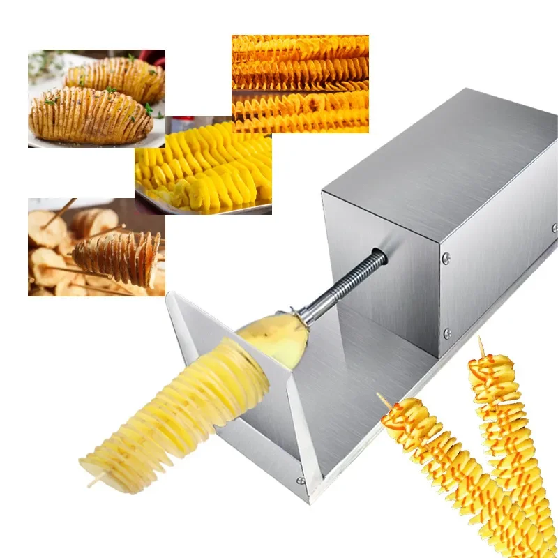 Commercial Electric Potato Tower Machine Automatic Vegetable Cutter Spiral Slicer for Restaurant Kitchen Use High Efficiency