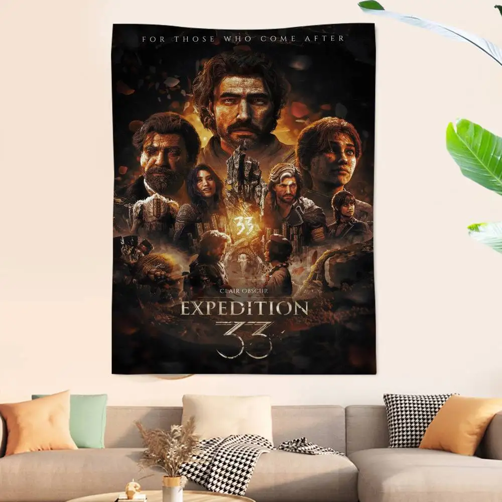Clair Obscur Expedition 33 Colorful Tapestry Wall Hanging Bohemian Wall Tapestries Mandala Wall Hanging Sheets