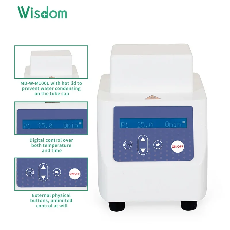 Riscaldatore a blocchi a secco per PCR compatto WISDOM 0-100 ° C±0,5 ° C Precision Magnetico per la ricerca di DNA/protezioni e laboratori accademici e clinici