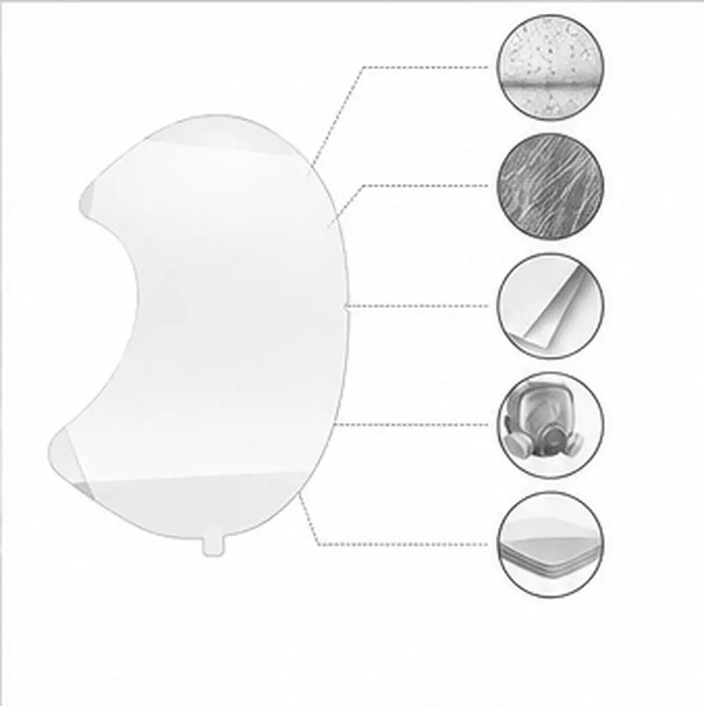 20Pcs Antifog Lens Protector Gas Mask Film Scratch Resistant Full Face Cover Universal Fit for Industrial Use