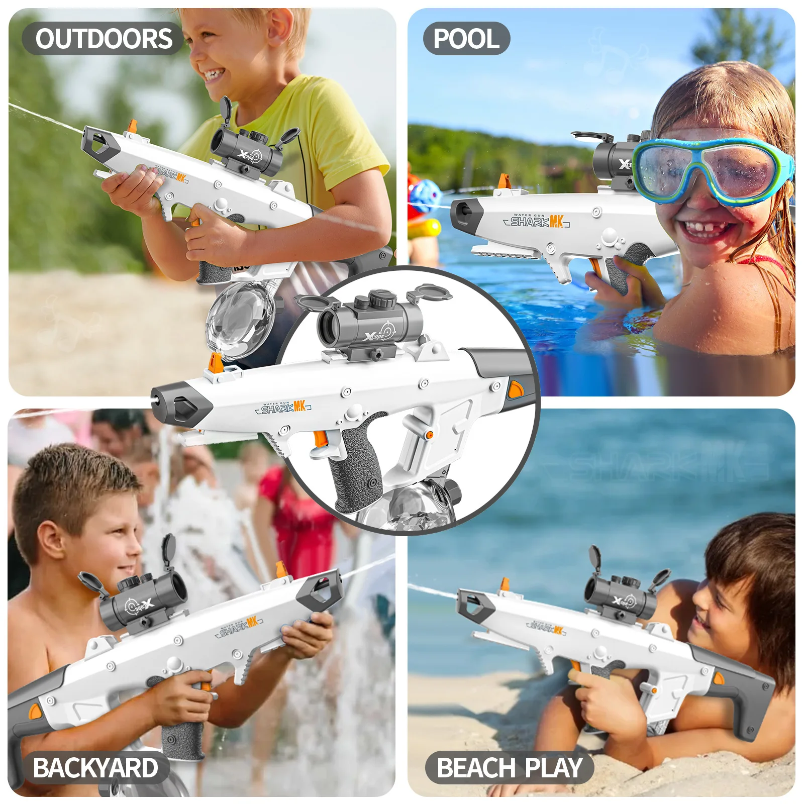 Pistola de agua eléctrica automática, juguetes, pistola de agua de disparo eléctrica automática, juguete para niños, juegos de lucha en piscina al aire libre, juguete de lucha en la playa Bo