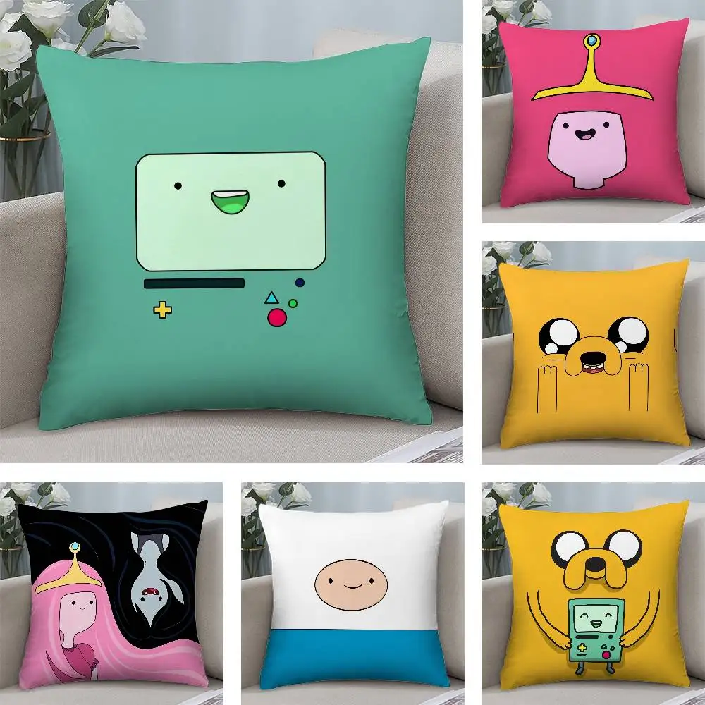 

Princess B-Bubblegum M-Marceline Pillow Case Short Plush Double-sided Print Square Throw Pillow Covers Sofa Home Cushion Decor