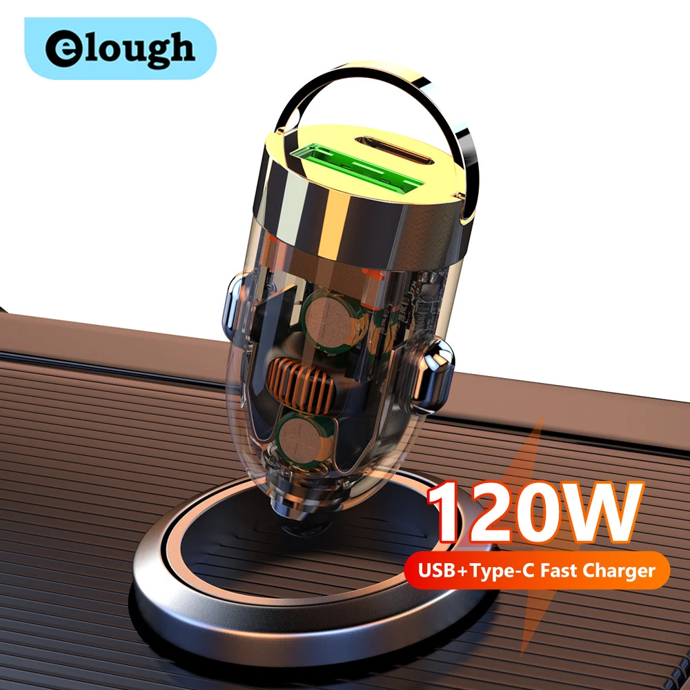 120W USB A Car Charger Lighter Fast Charging for iPhone Mini PD20W Type C Car Phone Charger for Xiaomi Samsung Huawei Honor