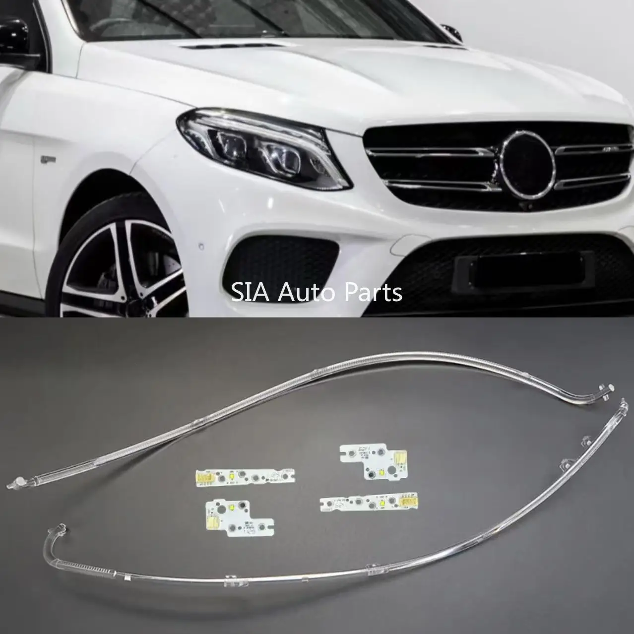 

Для Mercedes Benz Ballast ML W166 Световая полоса автомобиля DRL ЧИП Angel Eye Conduit Strip 2012-2015 White Light Европейская версия