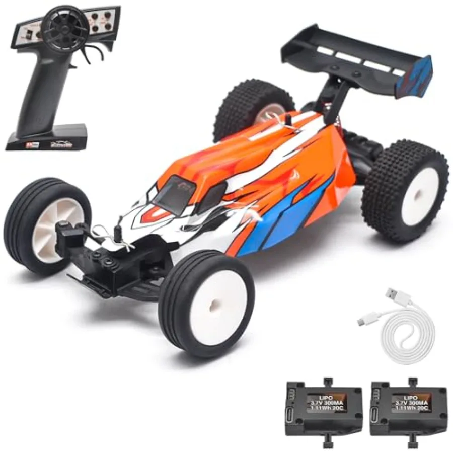 

Off-Road RC Car for Outdoor Use ABS Plastic Body Black/Red Gyro Stabilization and Dual-Battery Power