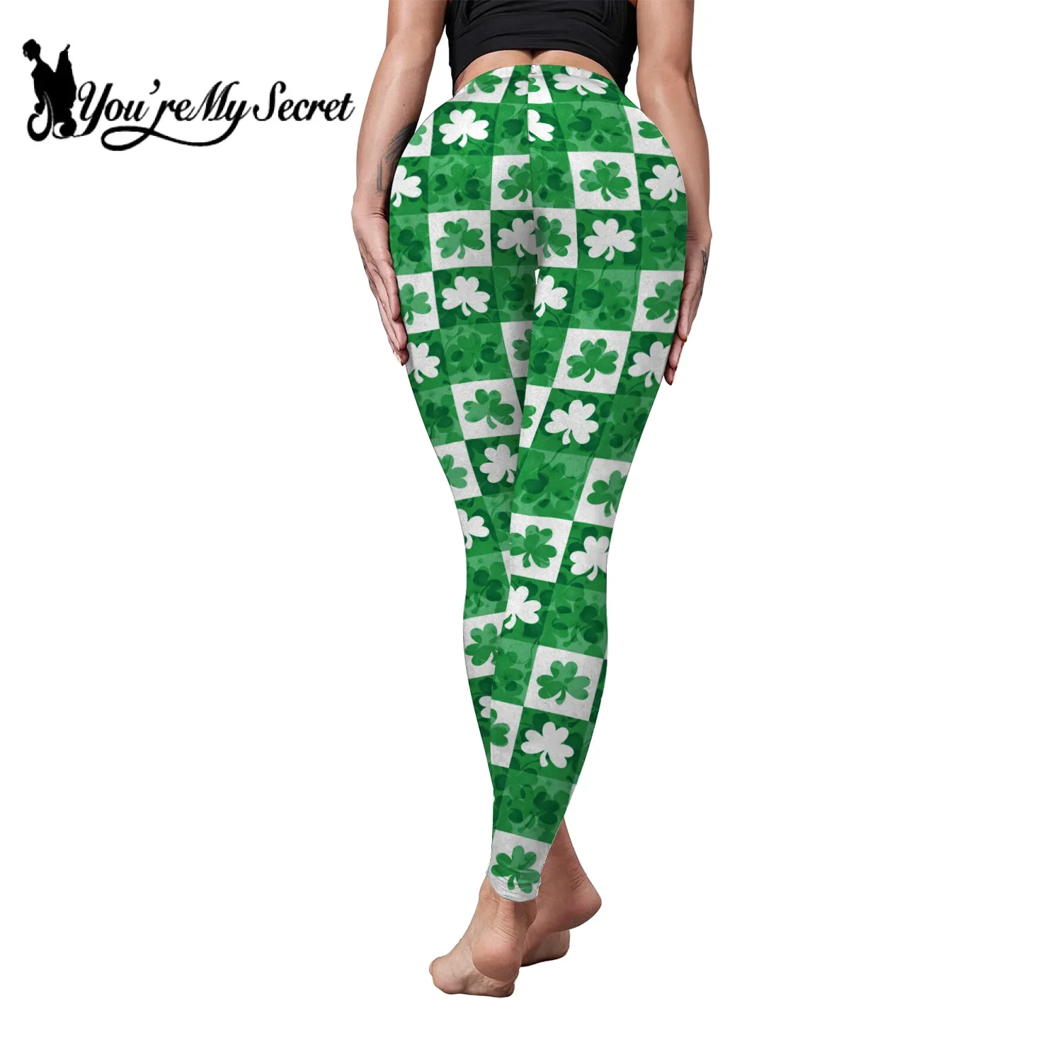 [Você é meu segredo] Leggings skinny para mulheres leggings primavera verde calças de festa casuais calças de ioga impressão 3D calças de folhas