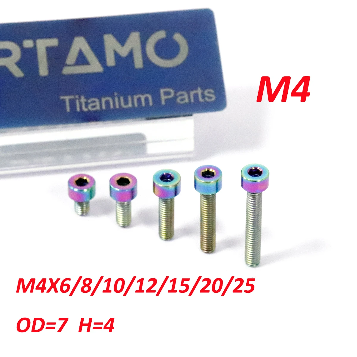 RTAMO Gr5 Titanium Bolts M4x6/8/10/12/15/20/25 Cylindrical Hexagon Socket Head Bolts for ABS Sensor Disk Bolts