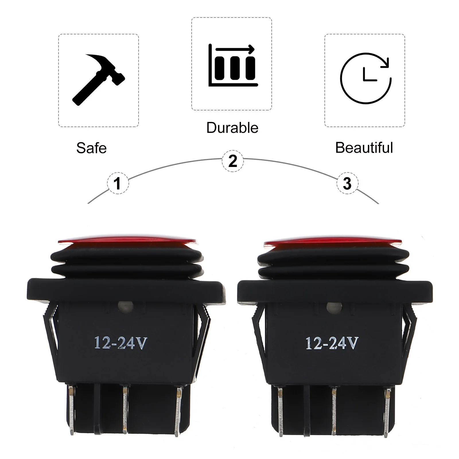 

2 Pcs Rocker Switch Waterproof Toggle Home Appliance for Boat Professional Joystick