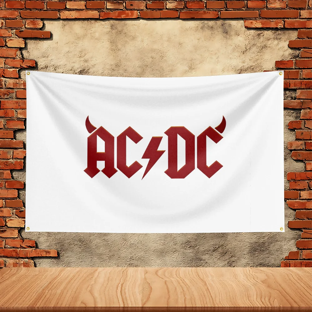 90X150ft Acdc Band Band Party Flag Polyester Printed Flag Banner Tapestry for Garden Garage Decoration Concert Flag