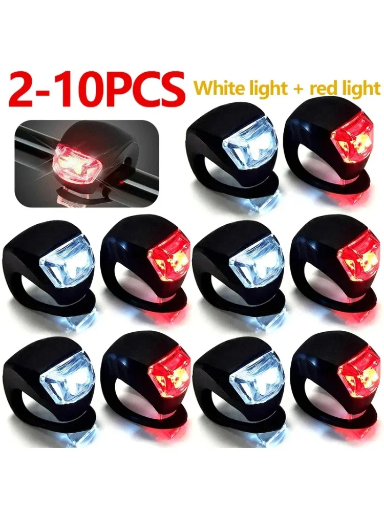 AliExpress NONE 2-10pcs LED Silicone Bike Lights 3 Modes Waterproof Front Headlight  Rear Tail Lamp for MTB Road Cycling