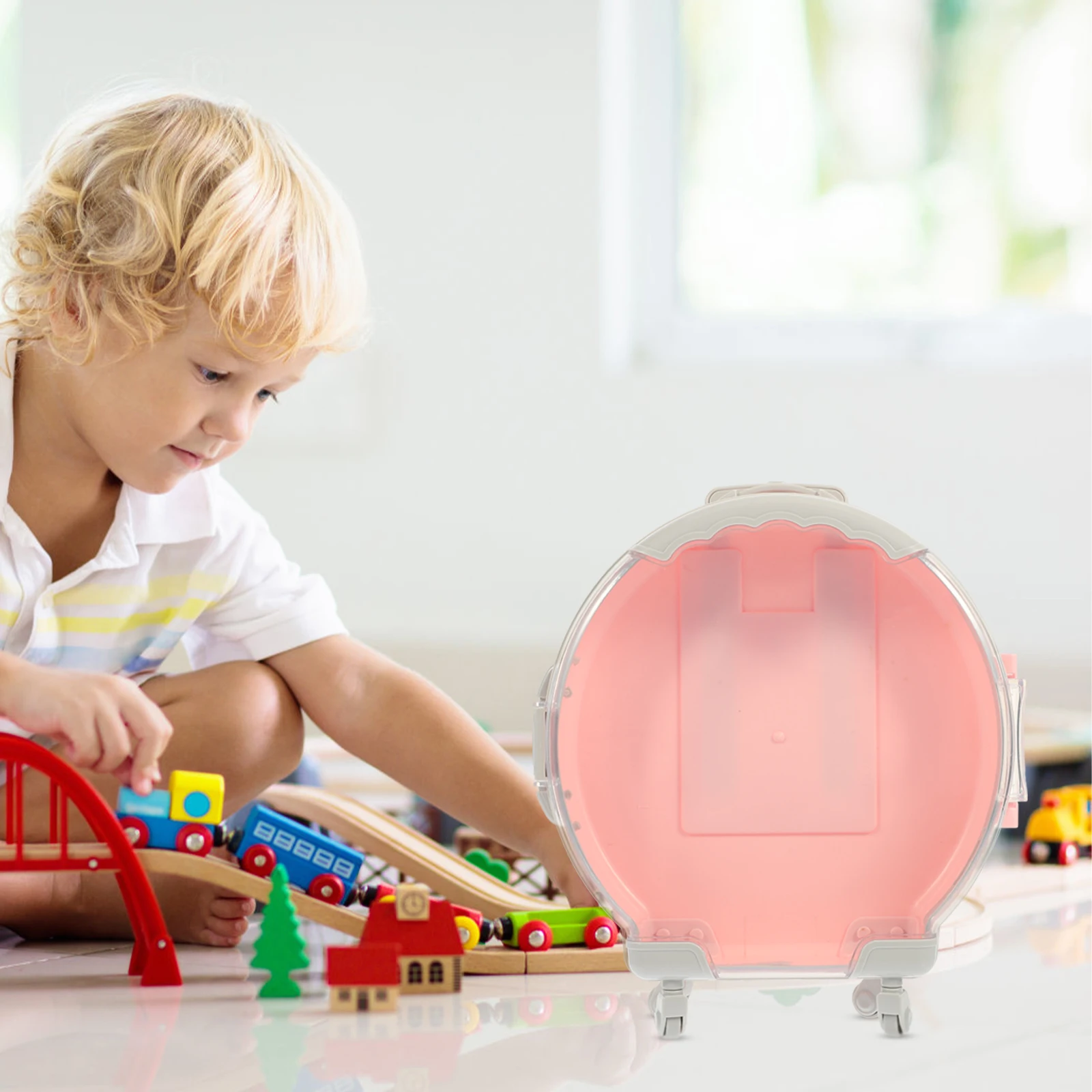 

Miniature Travel Case Toy Storage Box for Kids Bright Colors Design Pretend Play Suitcase nament Luggage Case House