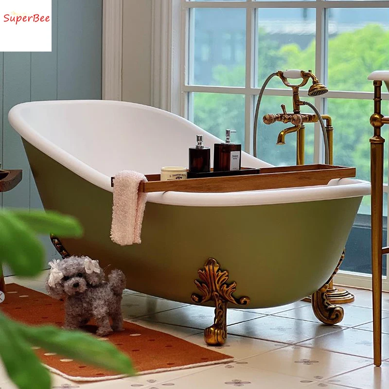 Mini vasca per casa delle bambole/modello vasca da bagno intagliato per casa delle bambole Articoli da bagno in miniatura Accessori per la decorazione di mobili Regali per bambini