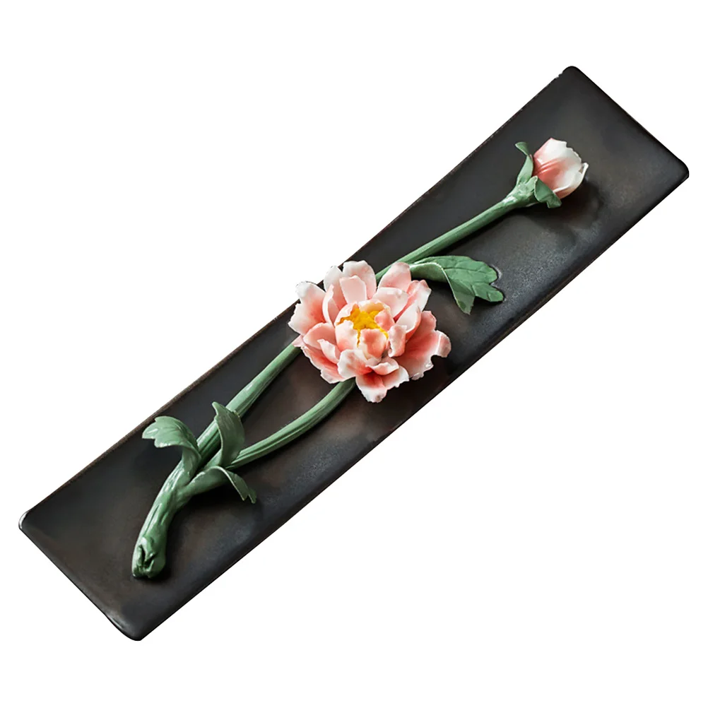

Ceramic Incense Stick Holder Peony Pattern Incense Suitable for Living Room Study Yoga Meditation