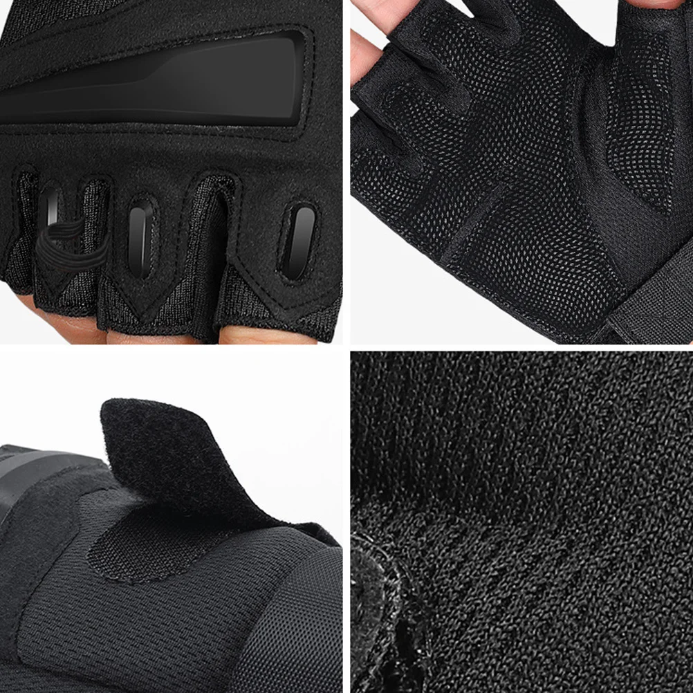 

1Pair Men's Half-Finger Protective Gloves Comfortable Breathable Elastic Anti-Slip Thickened Palm Mountain Climbing