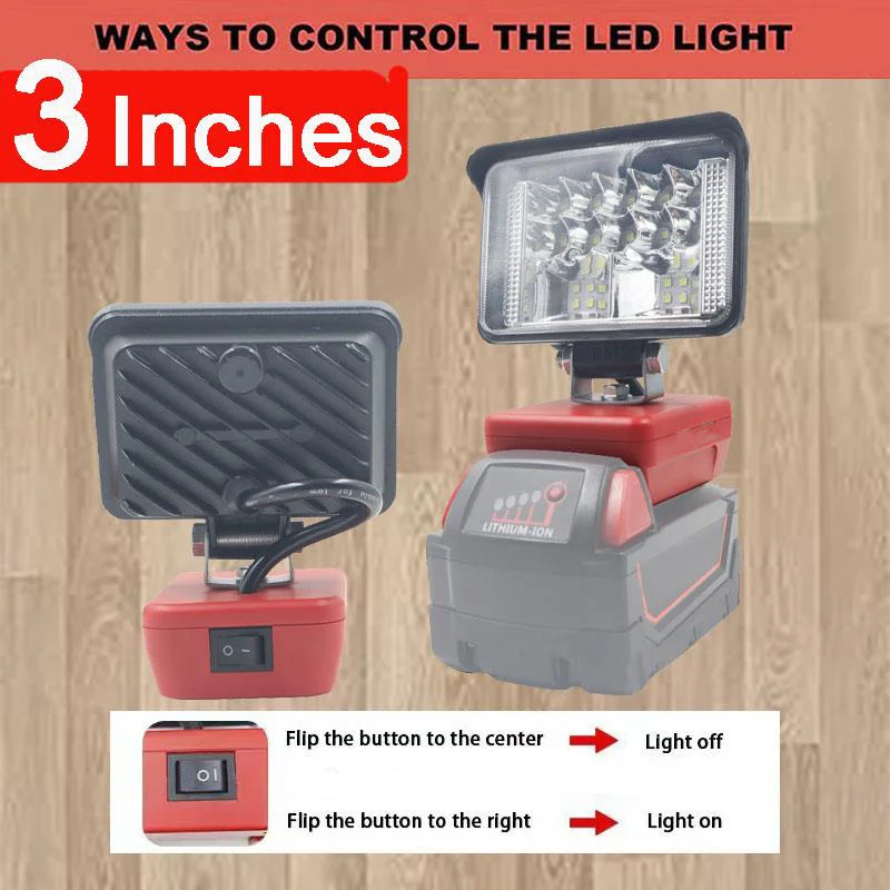 LED車の懐中電灯,車の照明,マイウォーキーm18,14.4V,18V,リチウムイオン電池,高および低ceam制御