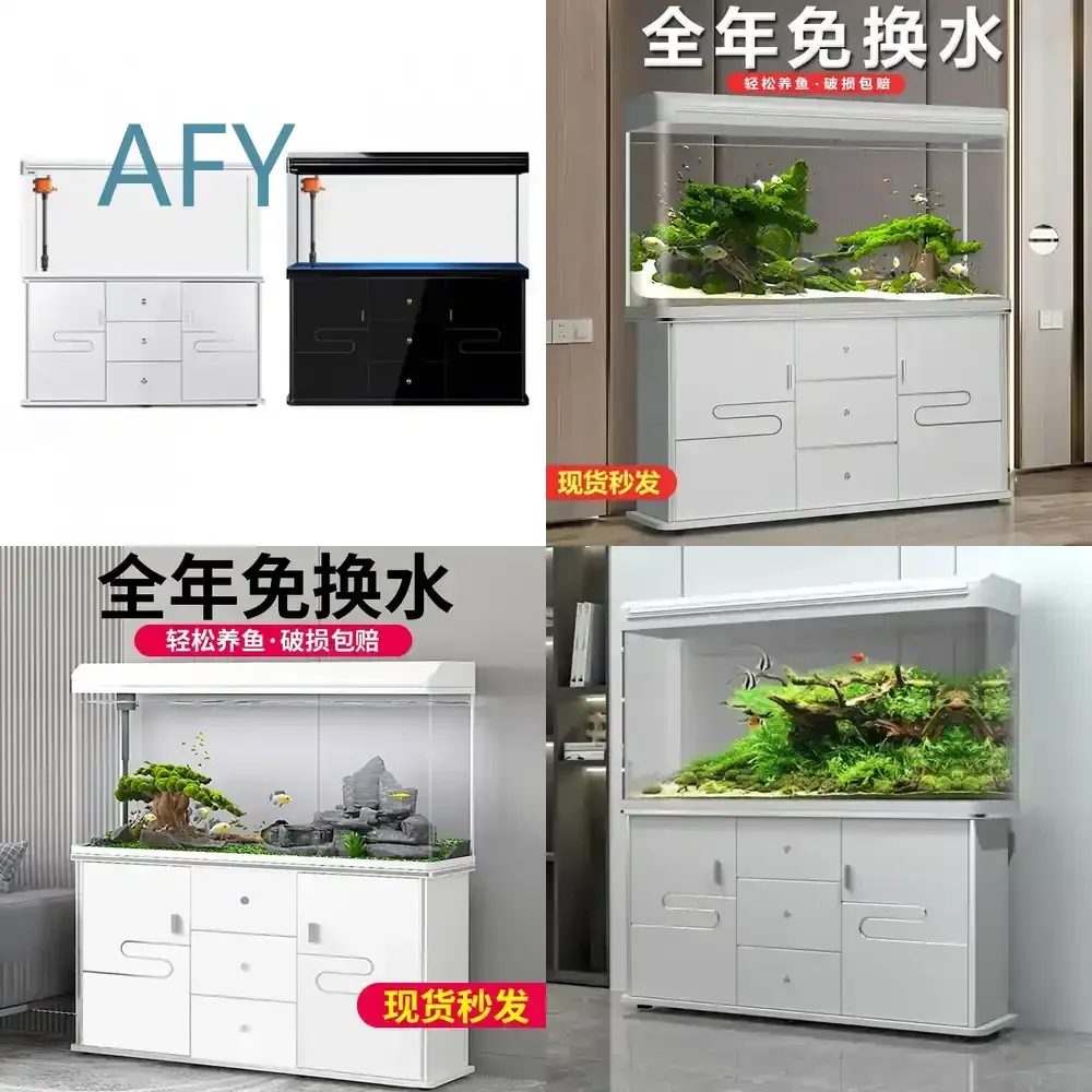 Small and Medium-Sized Fish Tank for Aquarium Lazy Household Living Room Water-Free Ecological Fish Tank for Goldfish Large