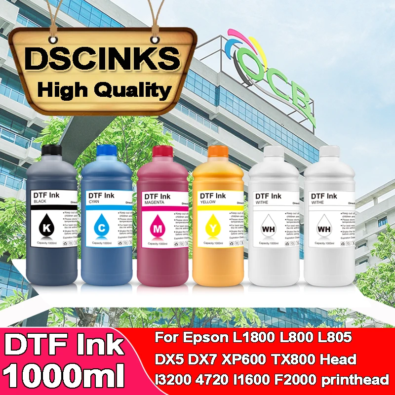 6PCS 1000ML DTF ink kit-2White for direct transfer film for PET film DTF INK all desktop & large format DTF ink printer