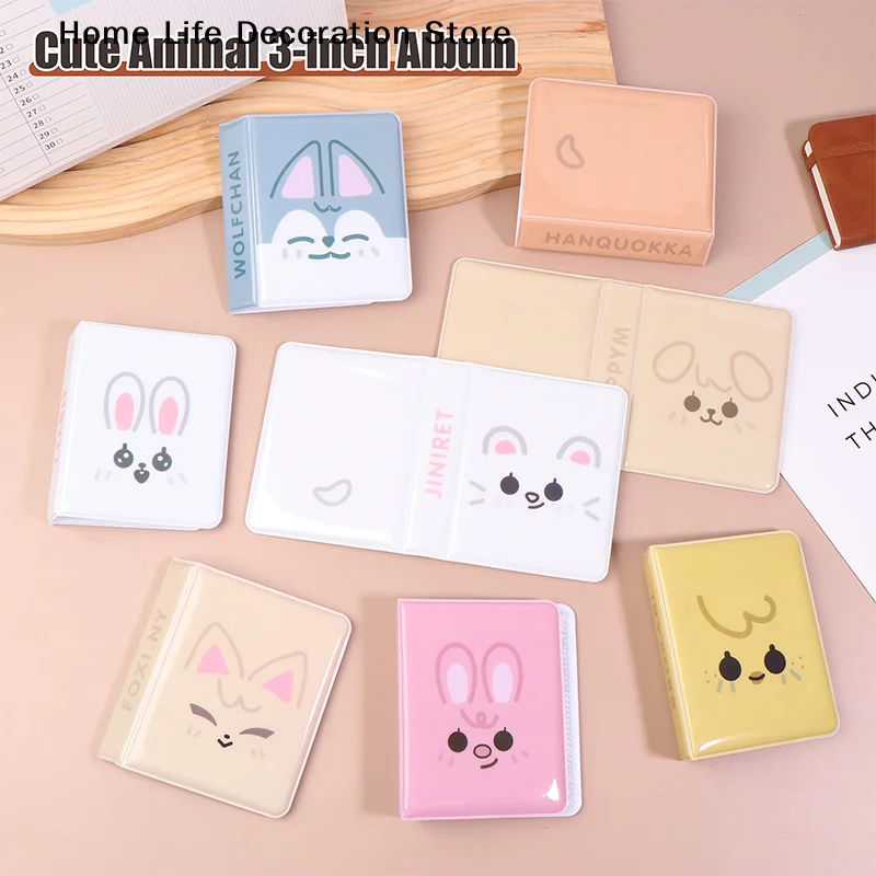 Cartoon-Tier 3-Zoll-Fotoalbum Postkarten-Aufbewahrungsalbum Familien-Idol-Bilder-Sammlung Kpop-Kartenordner Visitenkartenbuch
