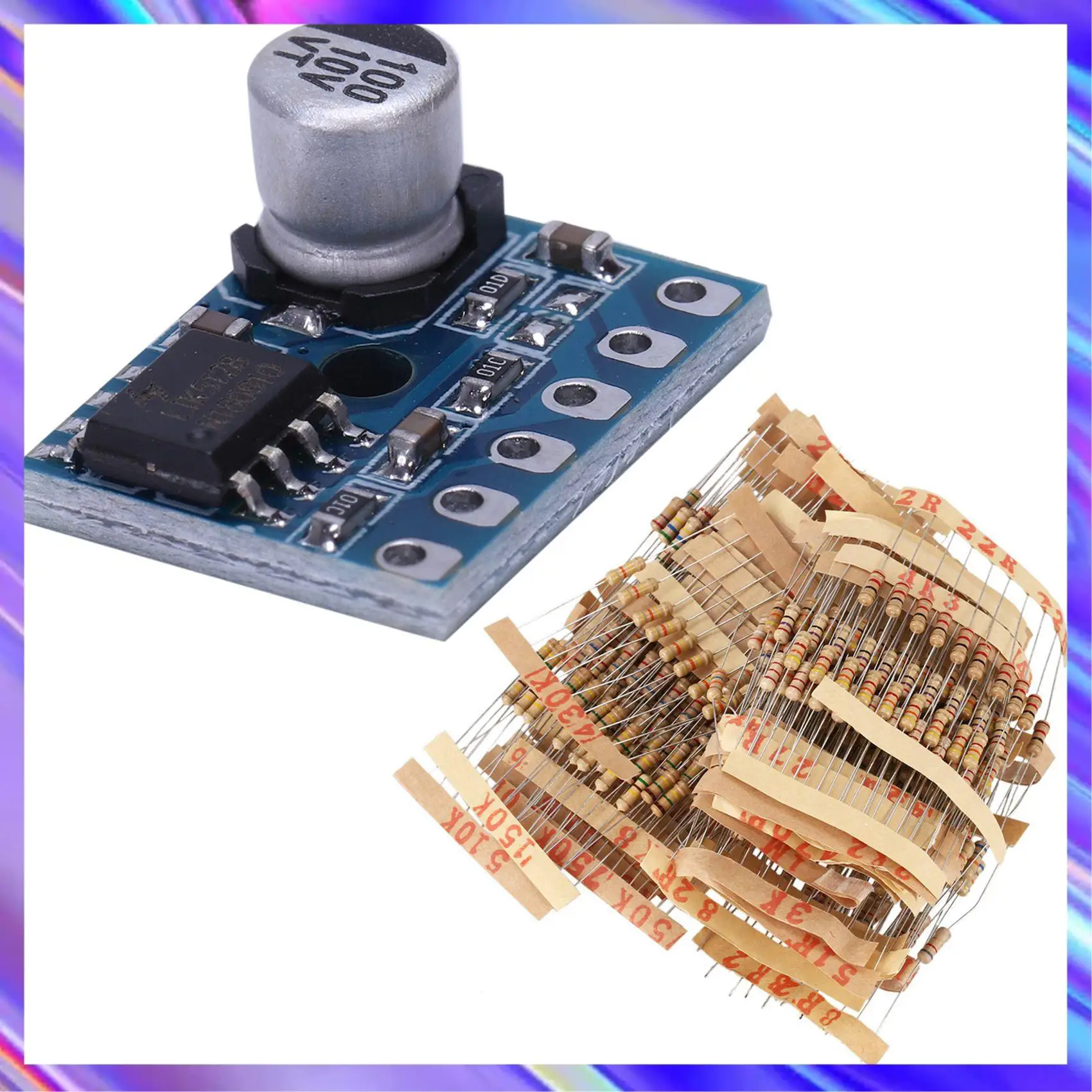 

A24U 500 Pcs 50 Values 1/2W 0.5W 5% Carbon Film Resistors & 1 Pcs XY-SP5W 5128 Digital Amplifier Board