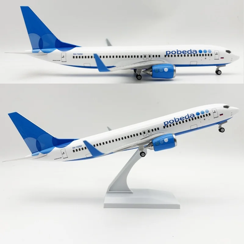 

B737 Model Aircraft Russia Victory Airways With Wheel Resin Airplane Model Pobeda Plane 30CM Display Collection