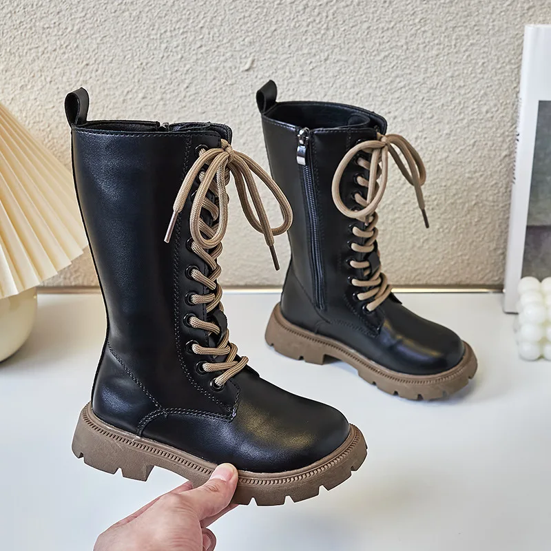 Girls Over the Knee Boots 2026 New Fall Winter Fashion High Boots for Kids Students Outdoor Casual Pull On Boots Soft Non-Slip