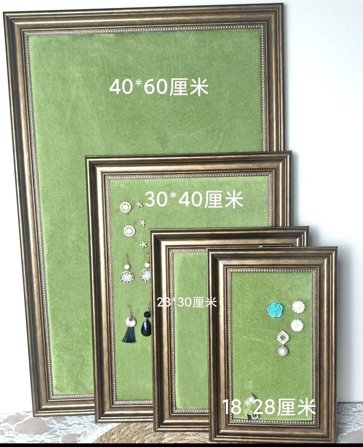 Punch-Free Wall Mounted Jewelry Display Frame - Velvet Lined Board for Necklaces & Stud Earrings, Store Background Wall Decor,