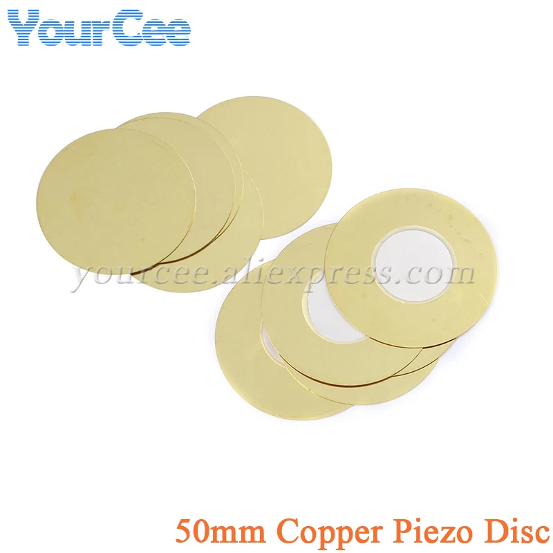 10pcs/1pc 50mm Copper Piezo Disc Piezoelectric Ceramic Sheet 0.33mm Thickness Buzzer Pressure Sensor Speaker DIY Electronic