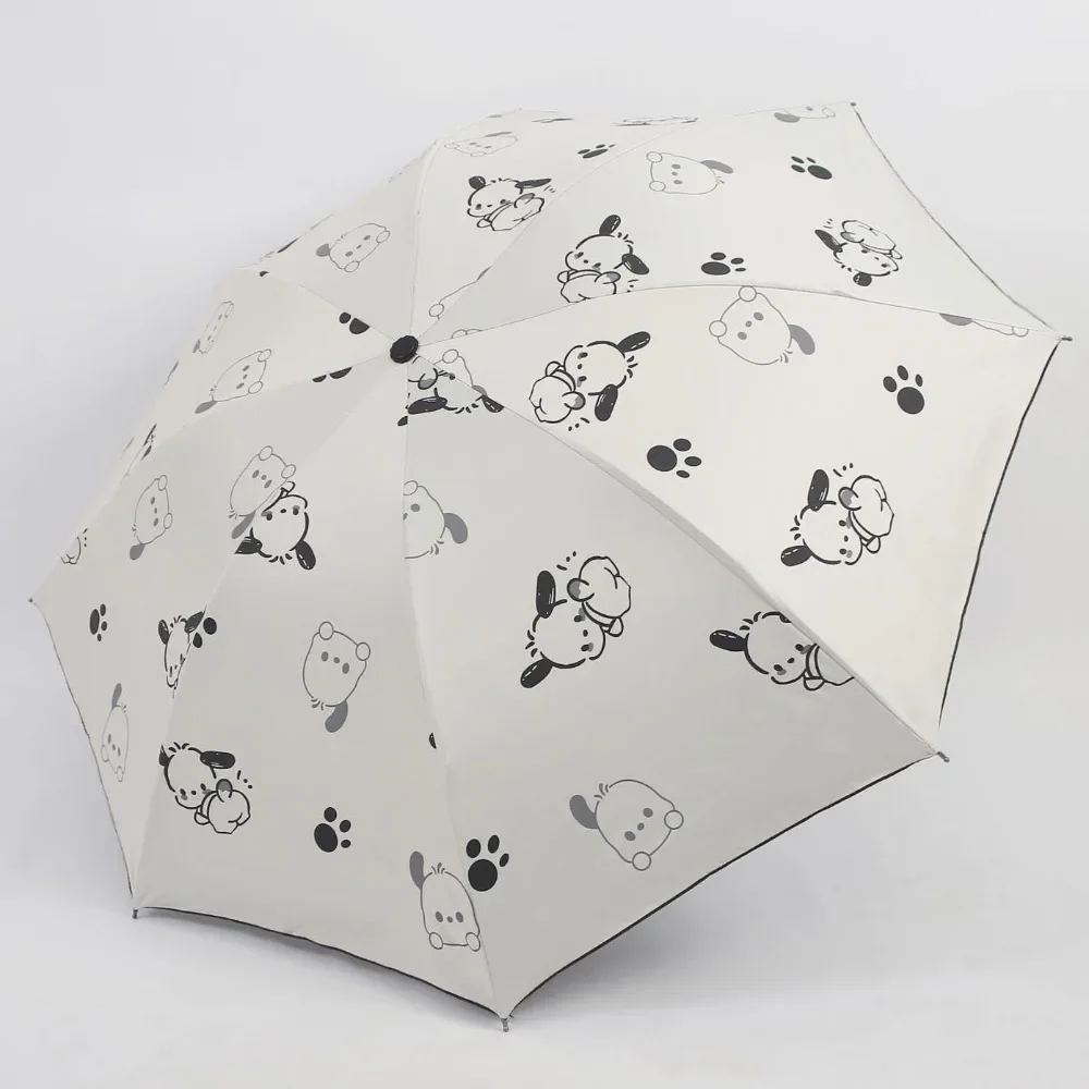 Kawaii Cute  Pochacco Sunshade Umbrella Cartoon Sun Protection Anti-UV Weather UmbrellaCute Sun Rain Dual Use Folding Umbrella