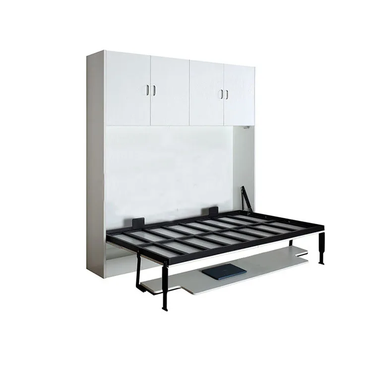 Manual folding wall bed mechanism for easy installation Modern hidden folding Murphy wall bed with locker