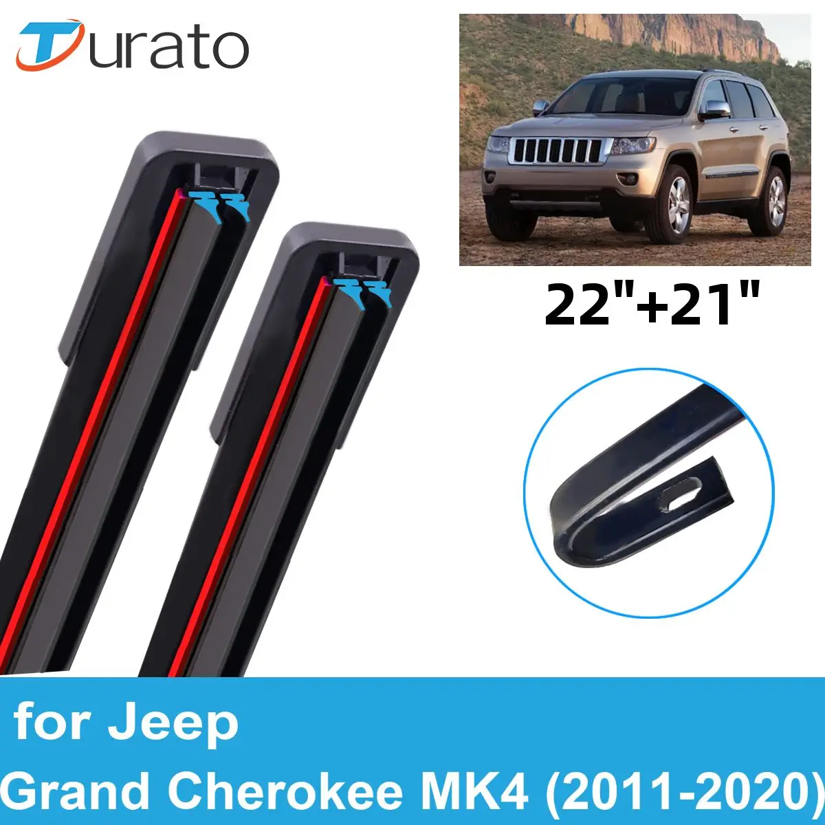 

Автомобильные щетки стеклоочистителя 2 шт. для 2011-2020 Jeep Grand Cherokee MK4, лобовое стекло переднего ветрового стекла, двойные резиновые аксессуары 2018 2019 2020