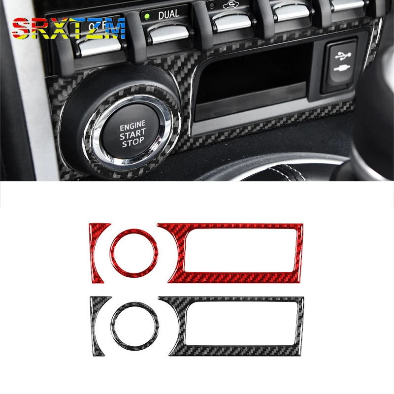 Кнопочная кнопка включения и остановки двигателя из углеродного волокна, кольцо для зажигания, декоративная отделка, наклейка для Subaru BRZ, Toyota 86, GT86, 2017, 2018, 2019