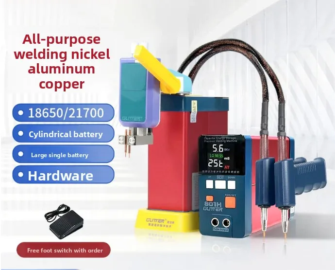 801D Capacitor Spot Welder 12KW, Portable Battery Welding Machine for 18650 Lithium Pack with Welding Pen