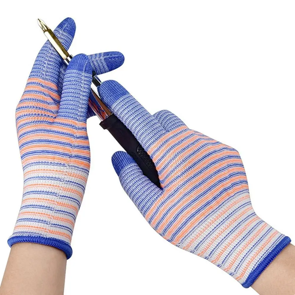 2/3/5 Pairs of PU Coated Zebra Print Thin Wear-Resistant, Anti Slip, Anti Stab Nylon Anti-Static Gloves, Garden Work Gloves