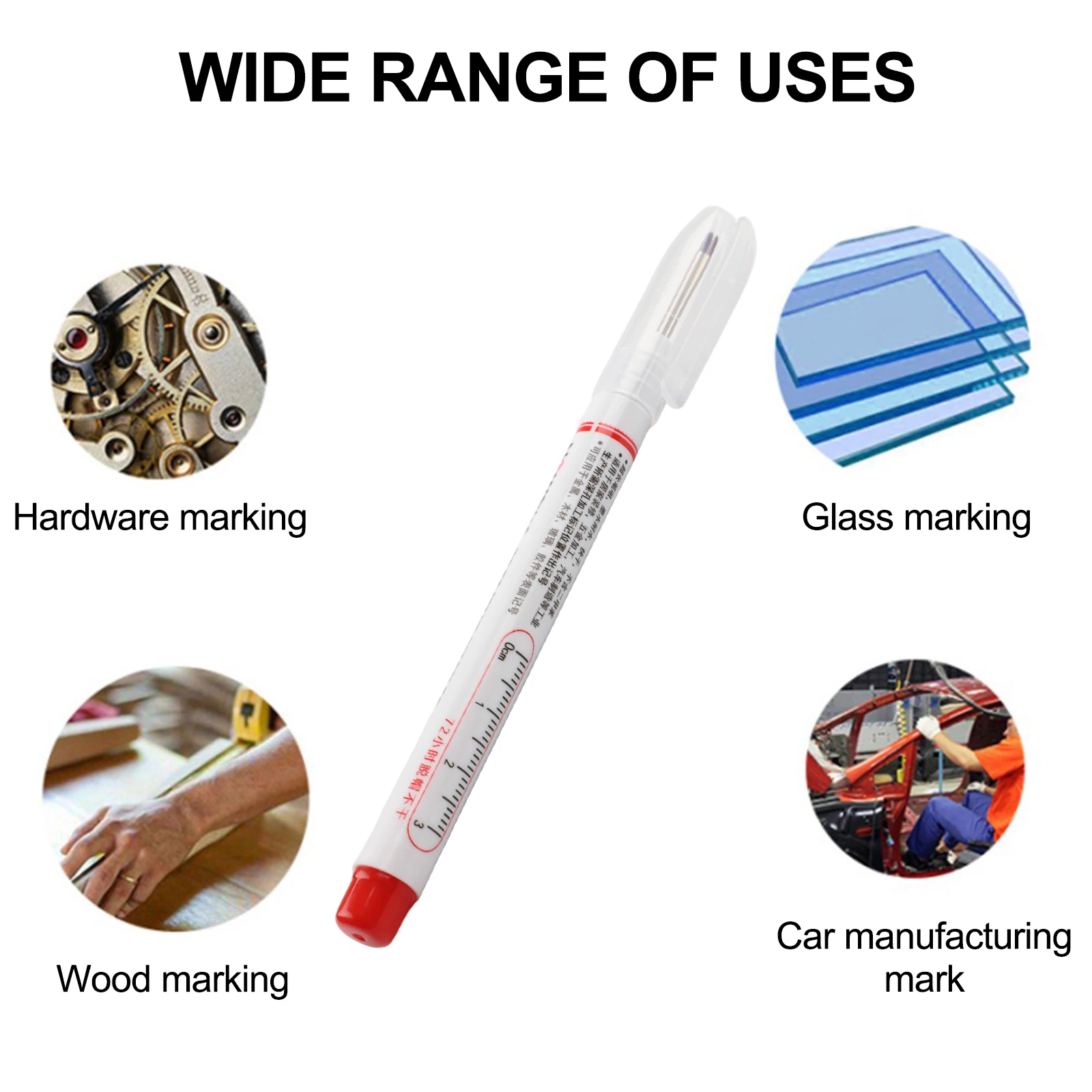 Pen Marker Pen Plastic 20mm Deep Hole Long Head Marker Markers Pen Woodworking (Optional)Black/Blue/Red 1PCS Hot Sale