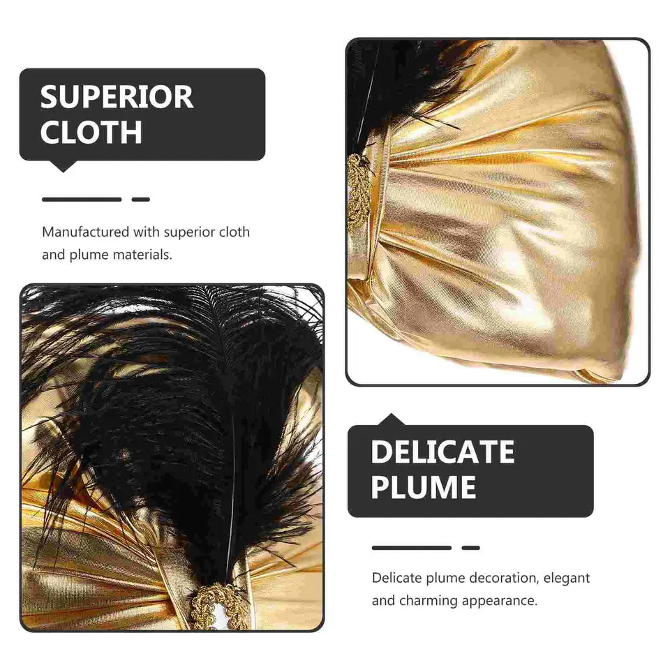 Deguisement Indien Homme Turban Pour Hommes Et Femmes, Foulard En Satin Plissé Arabe Turban Pour Costume Scène