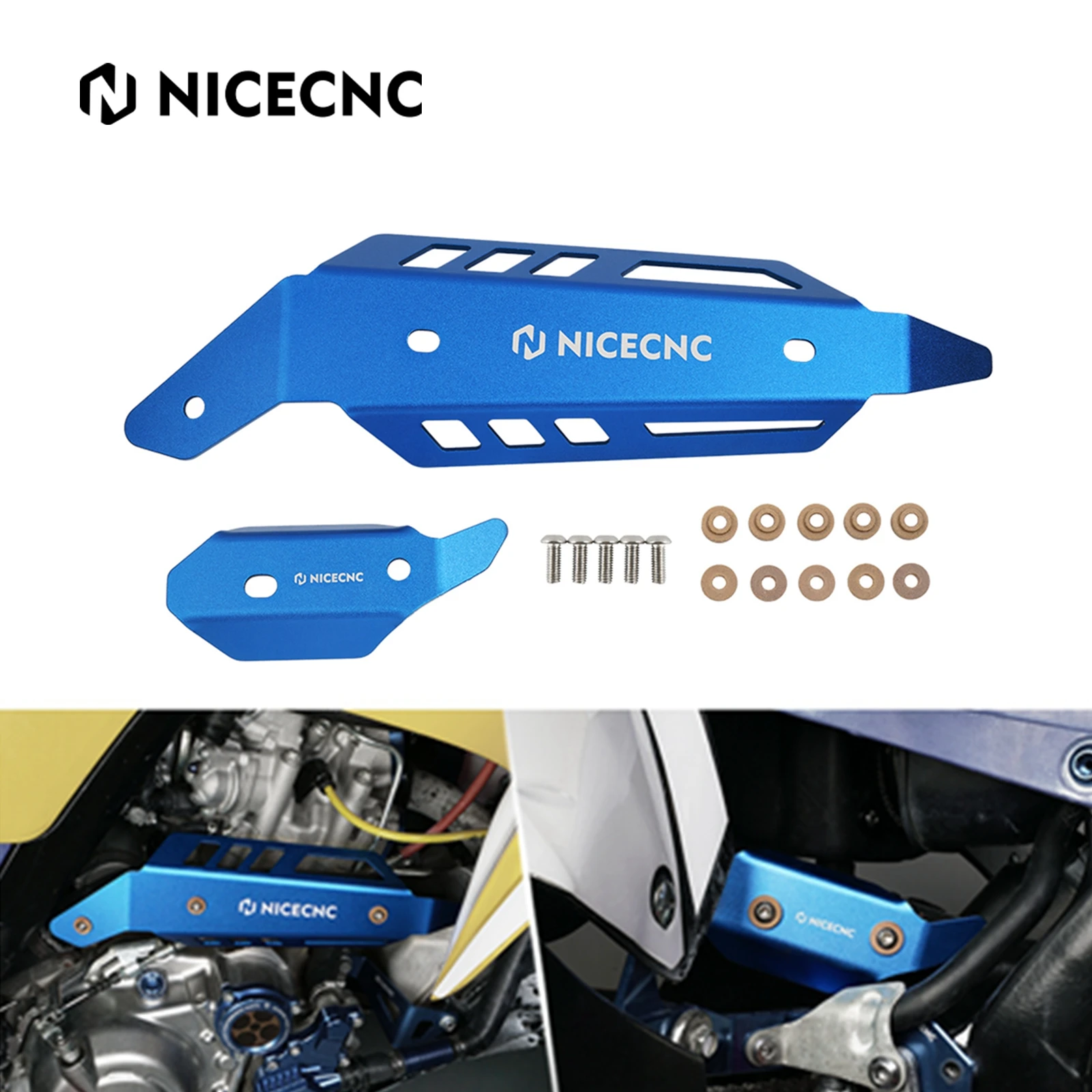 

NICECNC Raptor 700 ATV Mid Pipe Теплозащитный экран Защитная крышка для Yamaha RAPTOR 700 700R YFM700 SE SPECIAL 2015-2024