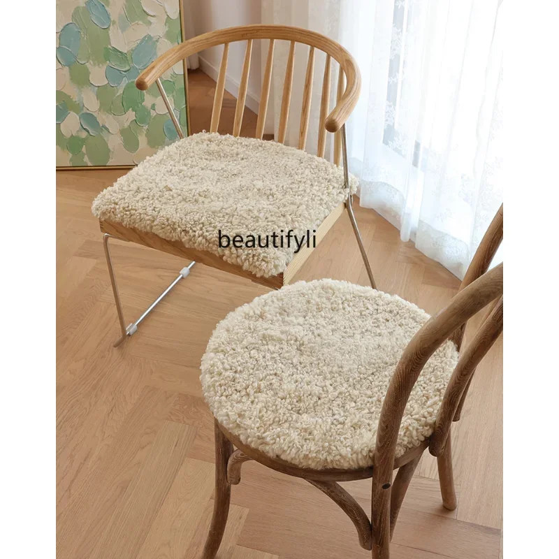 Curly Cushion round  Square Pad Sofa Cushion Pure Wool Chair Cushion Dining Chair  Cosmetic Chair