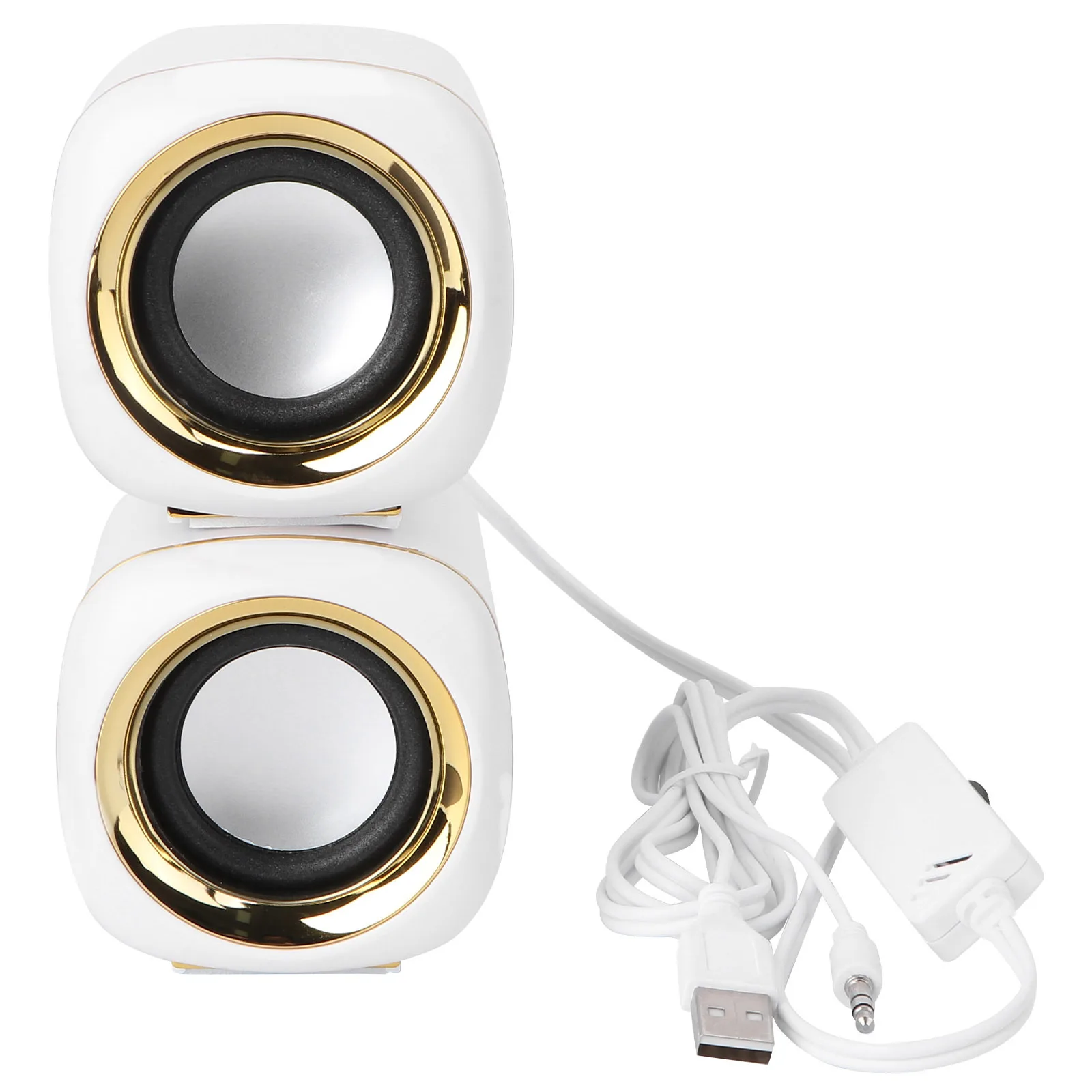 

1 Pair Usb Desktop Speakers 3.5Mm Wired Computer Speaker Hifi Sound Output For Laptop Pc Mp3 Compact External Stereo