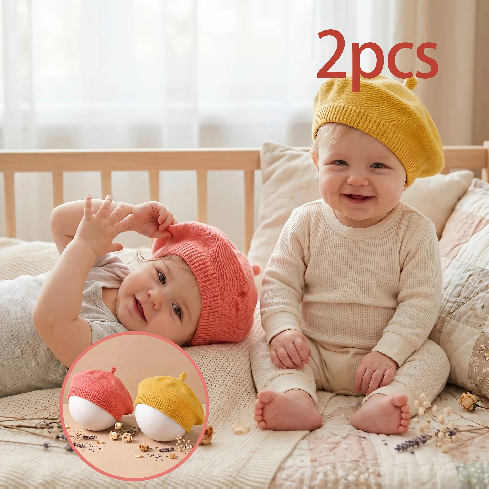Baby X Clothing - 2-piece set of solid color knitted