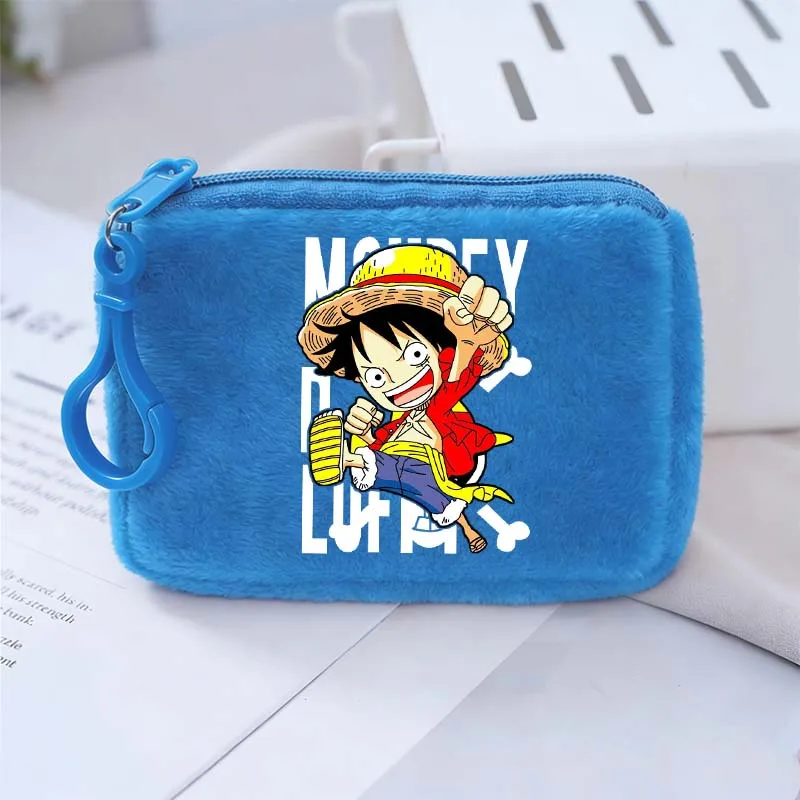 ONE PIECE Luffy Square Shaped Coin Purse Anime Character Print Wallet Portable Mini Storage Bag for Boys Child Birthday Gifts