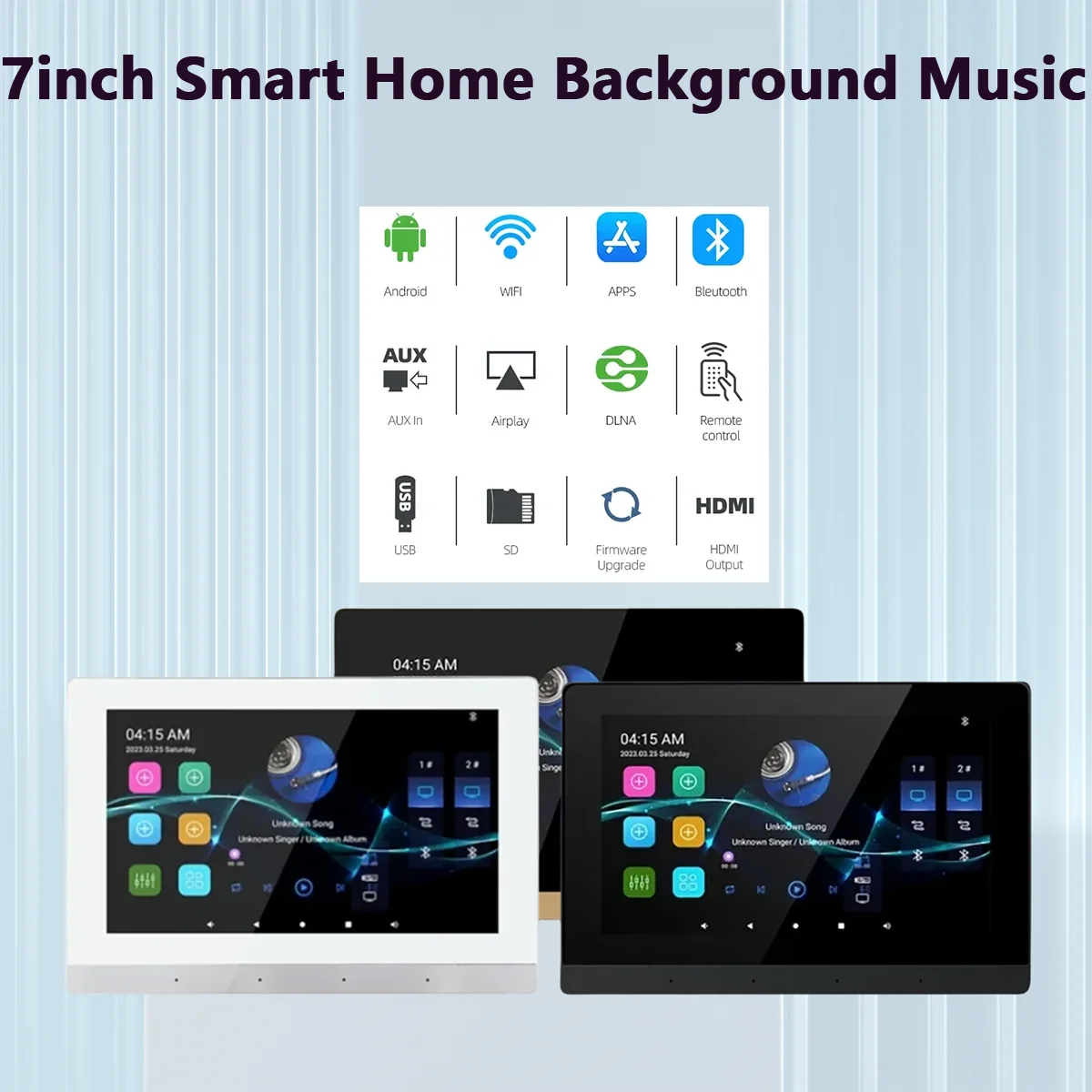 

7inch Android 11 Alexa Wall Panel Smart Home Background Music Stereo Sound WIFI Touch Screen Bluetooth Audio In Wall Amplifier