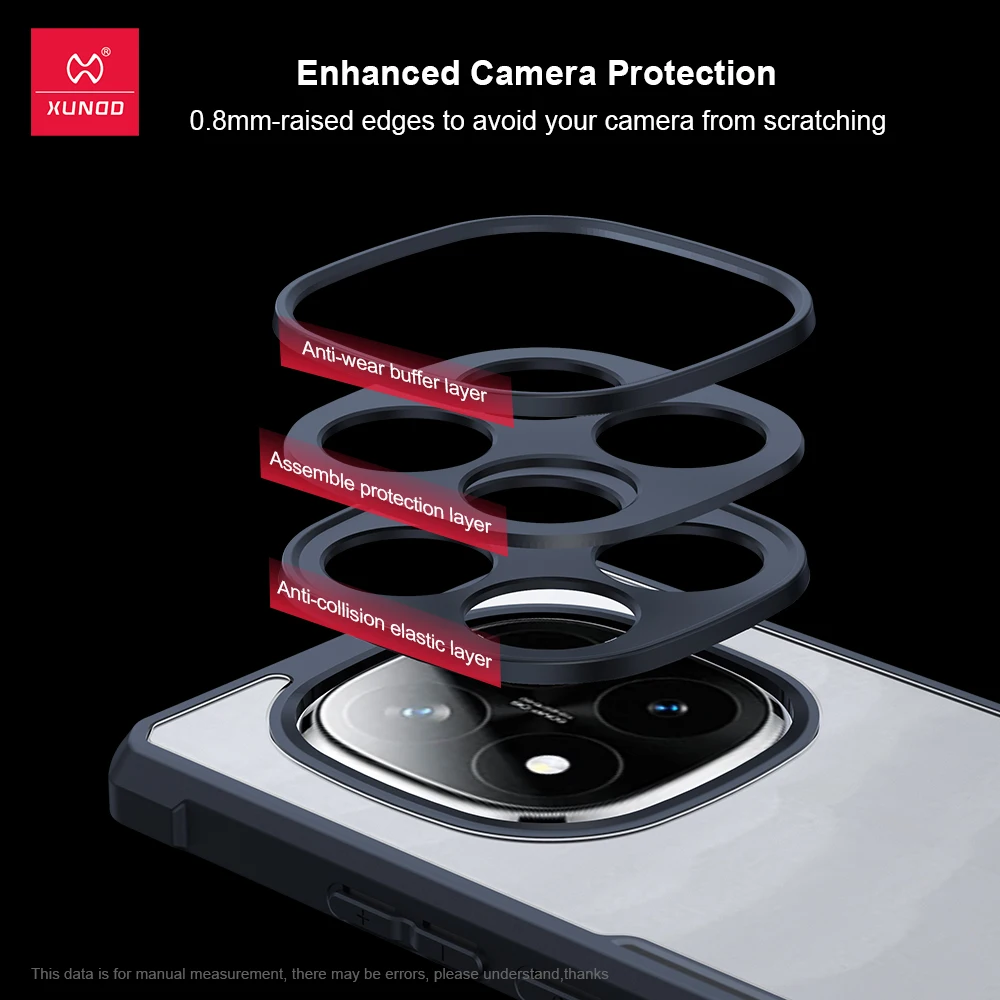 Xundd Case For Xiaomi 15 Ultra Airbag Anti-drop Shell,Camera Protection PC+TPU Back Stripe Transparent Anti-fingerprint Cover