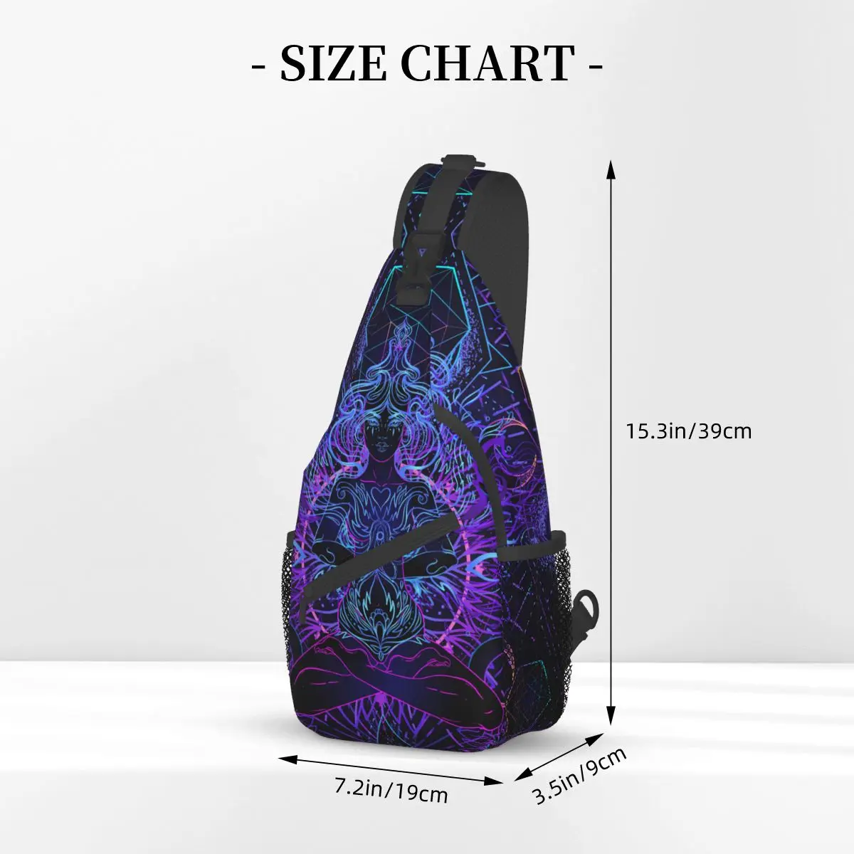 India Mandala Zen Buddha Crossbody Sling Bag Cool Chest Bag Mandala Psychedelic Shoulder Backpack Daypack Travel Hiking Travel