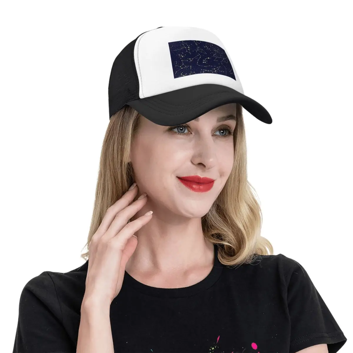 Night Sky Golden Celestial Stars Zodiac Constellations  Cap Fashion Mesh Baseball Caps Adjustable Hat Hip Hop Summer
