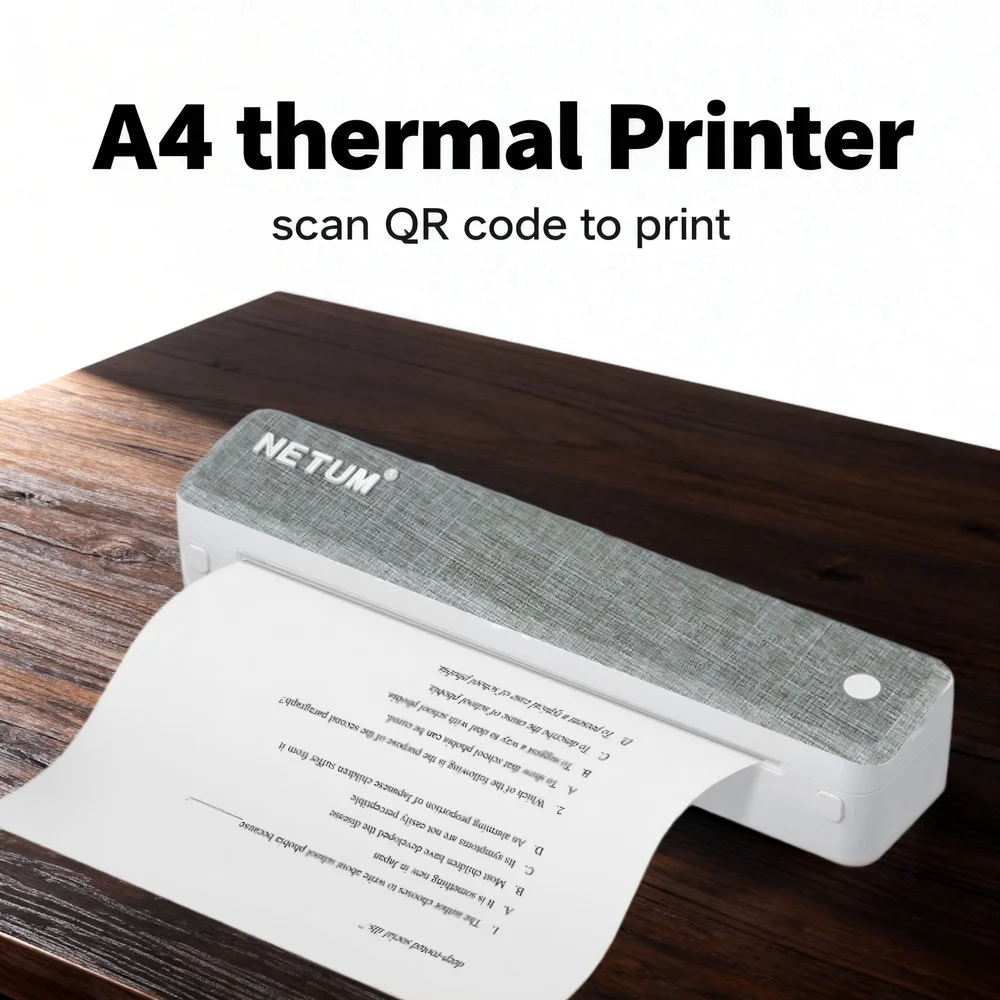 

NETUM P10 Portable Wireless Thermal Printer Ink-Free A4 Printing for Documents Labels Multi-Size Paper Smartphone PC Compatible