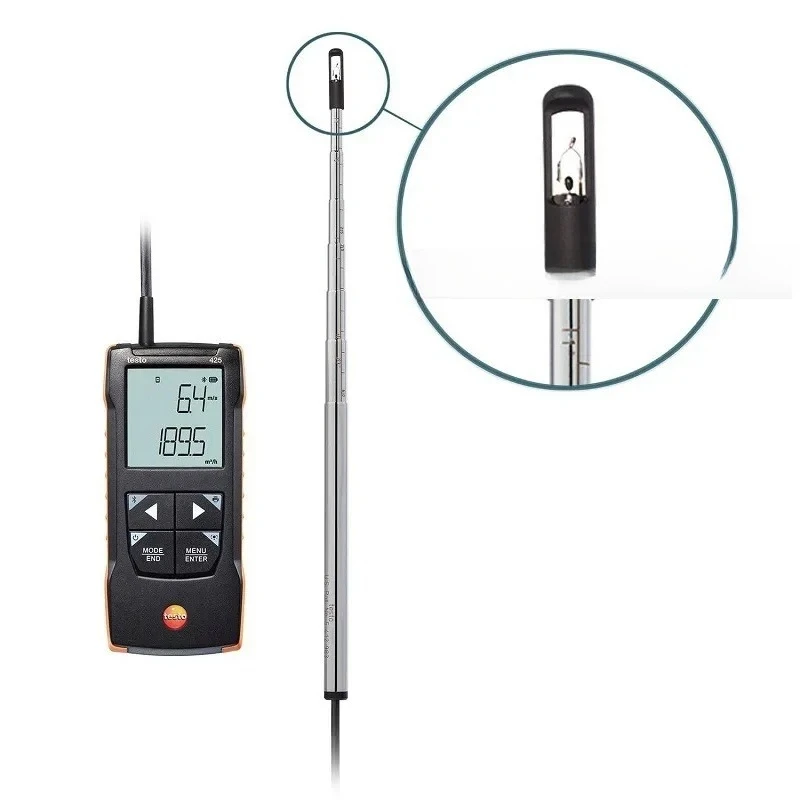 

Original Detu testo425 thermal sensitive anemometer with high precision handheld wind speed, air volume, wind temperature