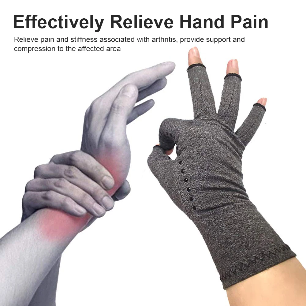 Guantes de compresión de mano para hombres y mujeres, manoplas de cobre para artritis, alivio del dolor articular, terapia antideslizante de medio