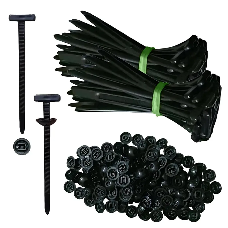 1000PCS Nylon Universal Cable Tie Buckle Zip Ties Heavy Duty with Pin & Button Design Car Daily Repair Applicable Toengine Lower
