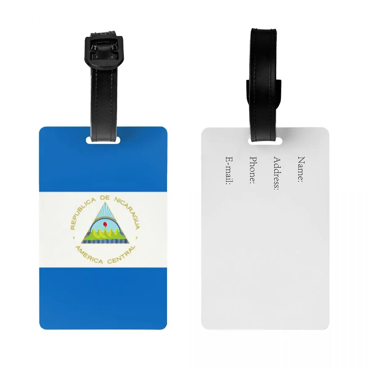 Custom Nicaragua Flag Luggage Tag for Travel Suitcase Privacy Cover ID Label